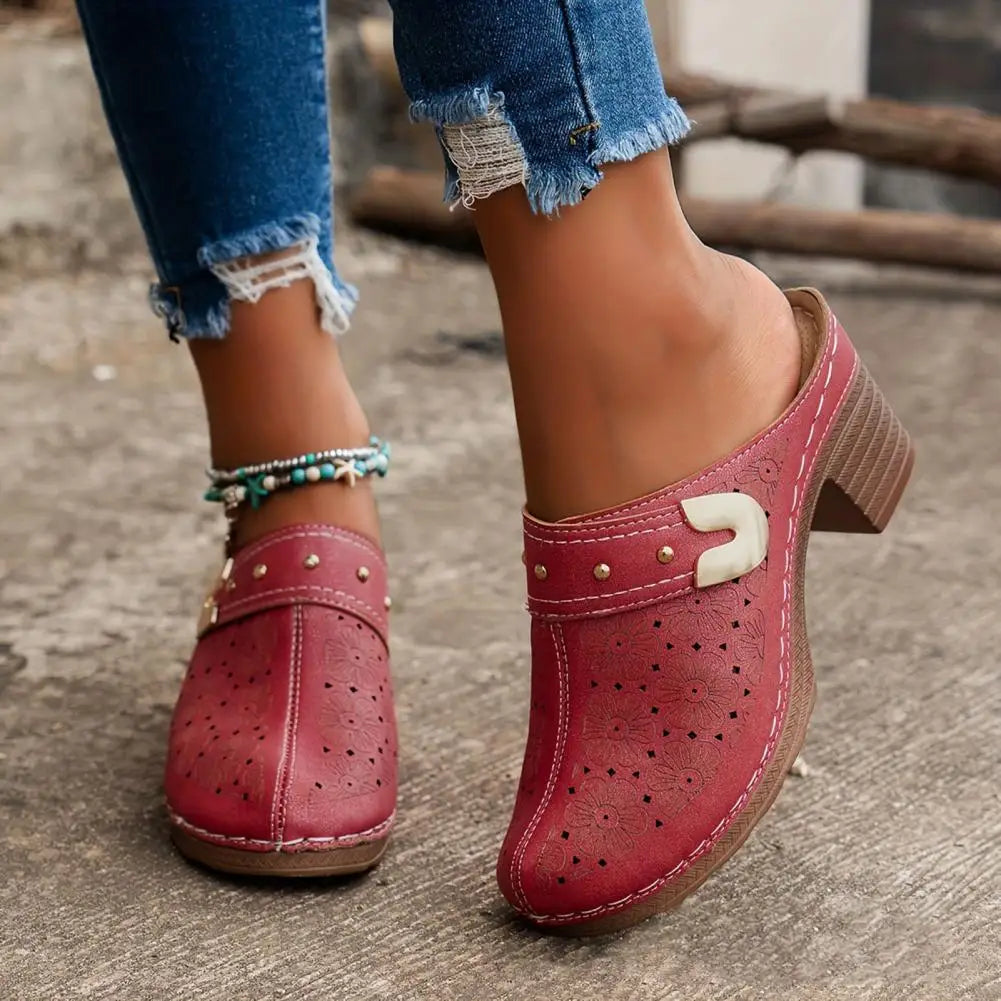 Nextpair | Chunky platform slip-on sandaler med lukket tå til kvinder