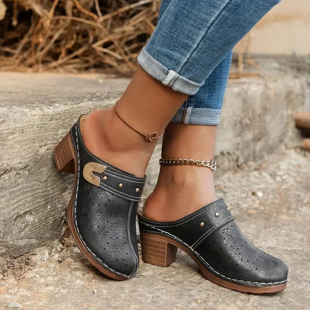 Nextpair | Chunky platform slip-on sandaler med lukket tå til kvinder
