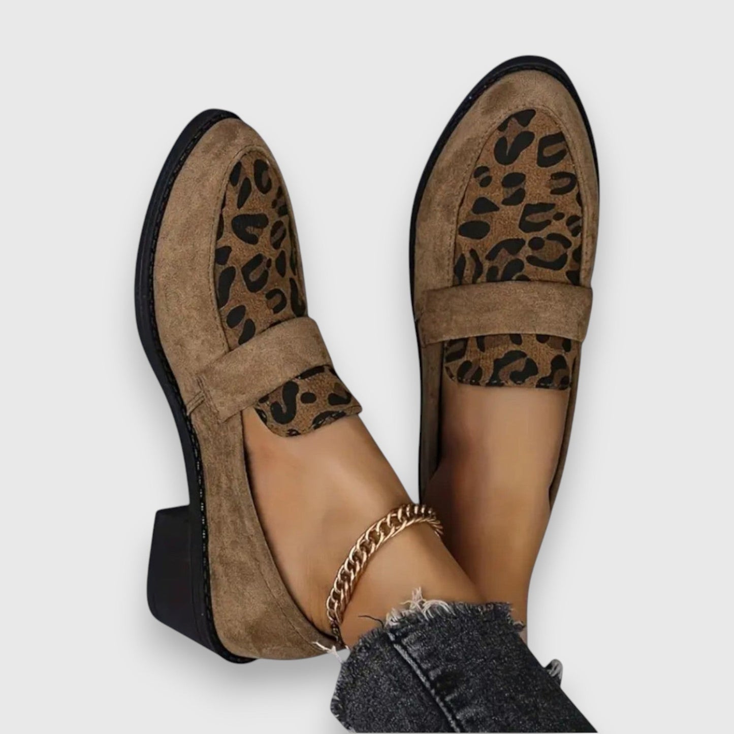 Nextpair | Brunika – Loafers med leopardmønster og sofistikeret stil