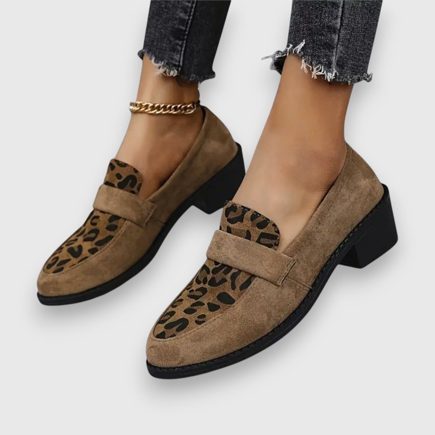 Nextpair | Brunika – Loafers med leopardmønster og sofistikeret stil