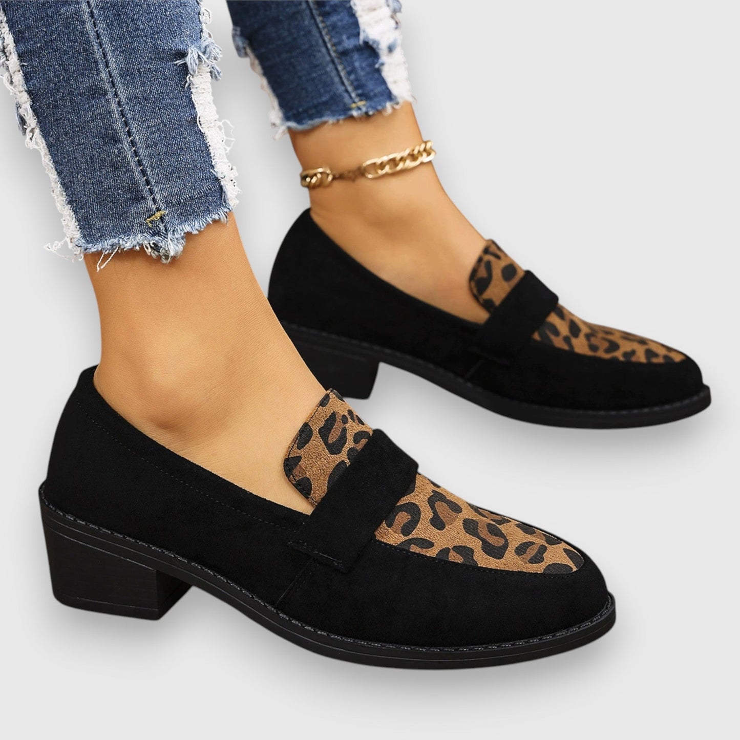 Nextpair | Brunika – Loafers med leopardmønster og sofistikeret stil