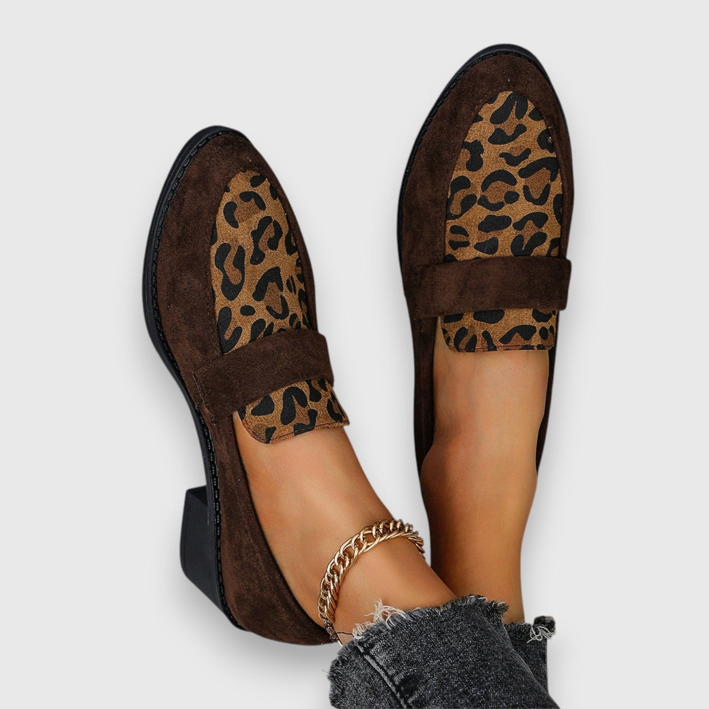 Nextpair | Brunika – Loafers med leopardmønster og sofistikeret stil