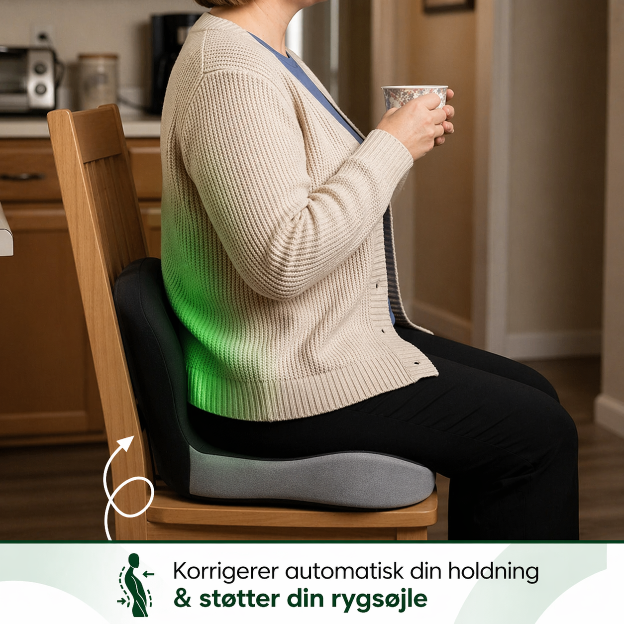 Nextpair | StøttePude – Ergonomisk siddepude til lindring af rygsmerte