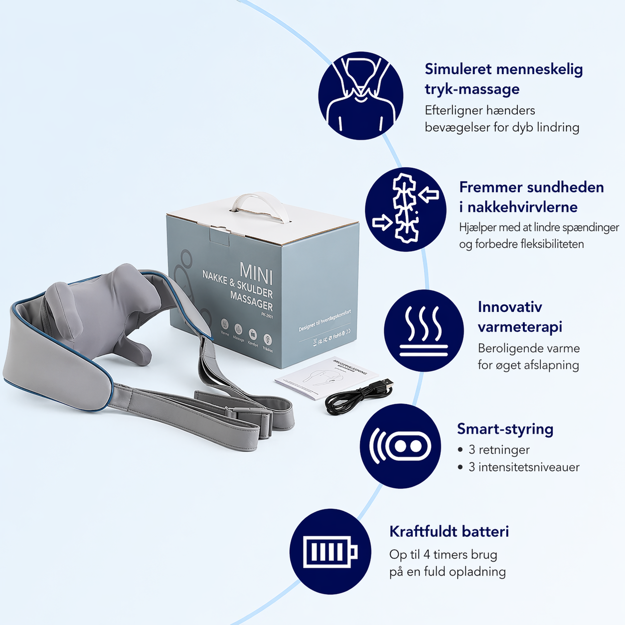 Nextpair | SmartNakke – Elektrisk massage med varme til nakken