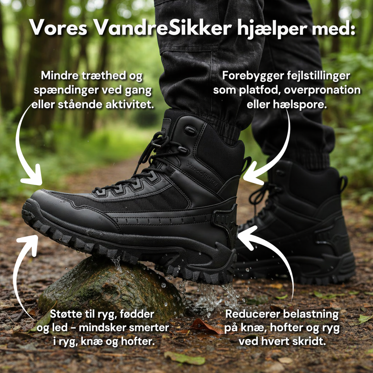 Nextpair | VandreSikker – Vandtækte sko med stabil støtte til vandring