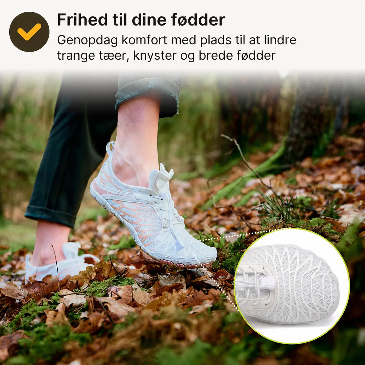 Nextpair | NaturSkridt Hvid-Rosa – Ergonomiske barfodssko