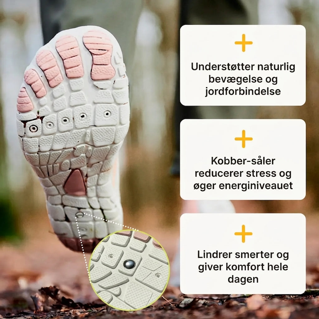 Nextpair | NaturSkridt Grå-Orange – Ergonomiske barfodssko