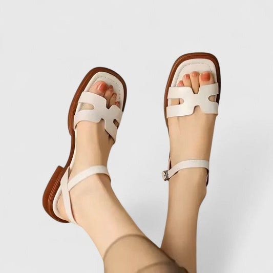 Nextpair | Gry – Elegante sandaler med finisher detalje