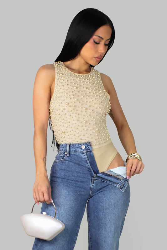 Perlebesat bodysuit - Creme fra Next Pair