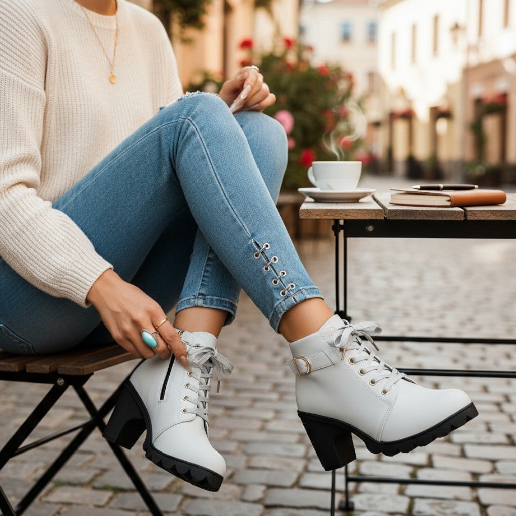 Nextpair | Melina – Elegante ankelstøvler med komfortabel hæl