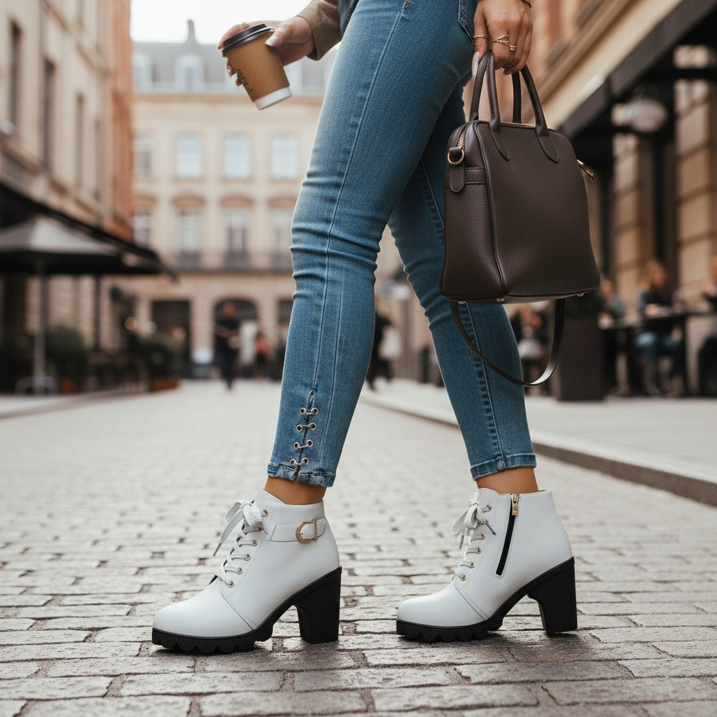 Nextpair | Melina – Elegante ankelstøvler med komfortabel hæl