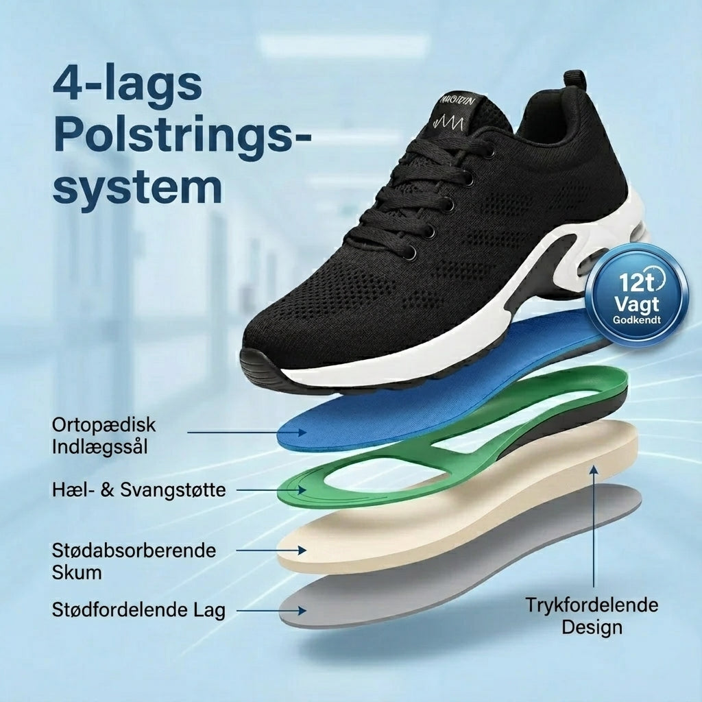 Nextpair | OrthoStep Sort – Ergonomiske sneakers i sort farve