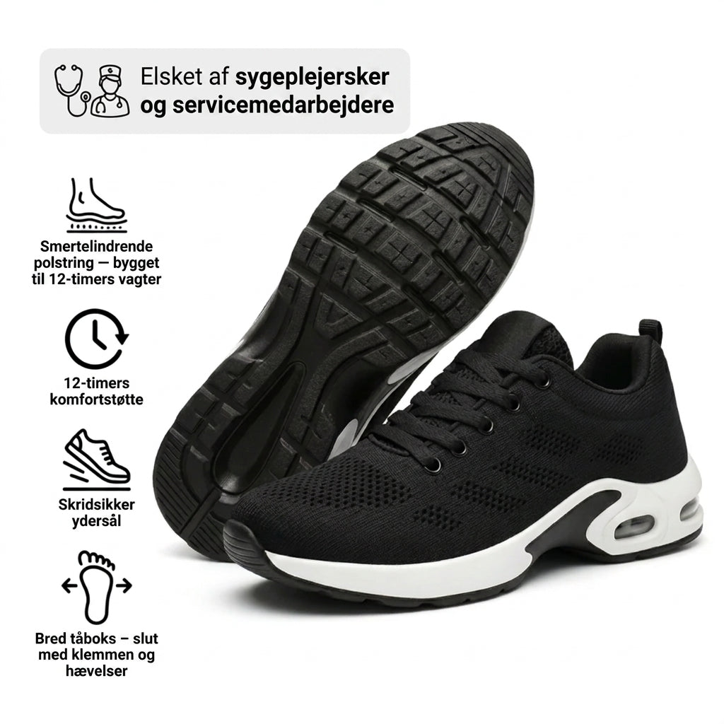 Nextpair | OrthoStep Sort – Ergonomiske sneakers i sort farve