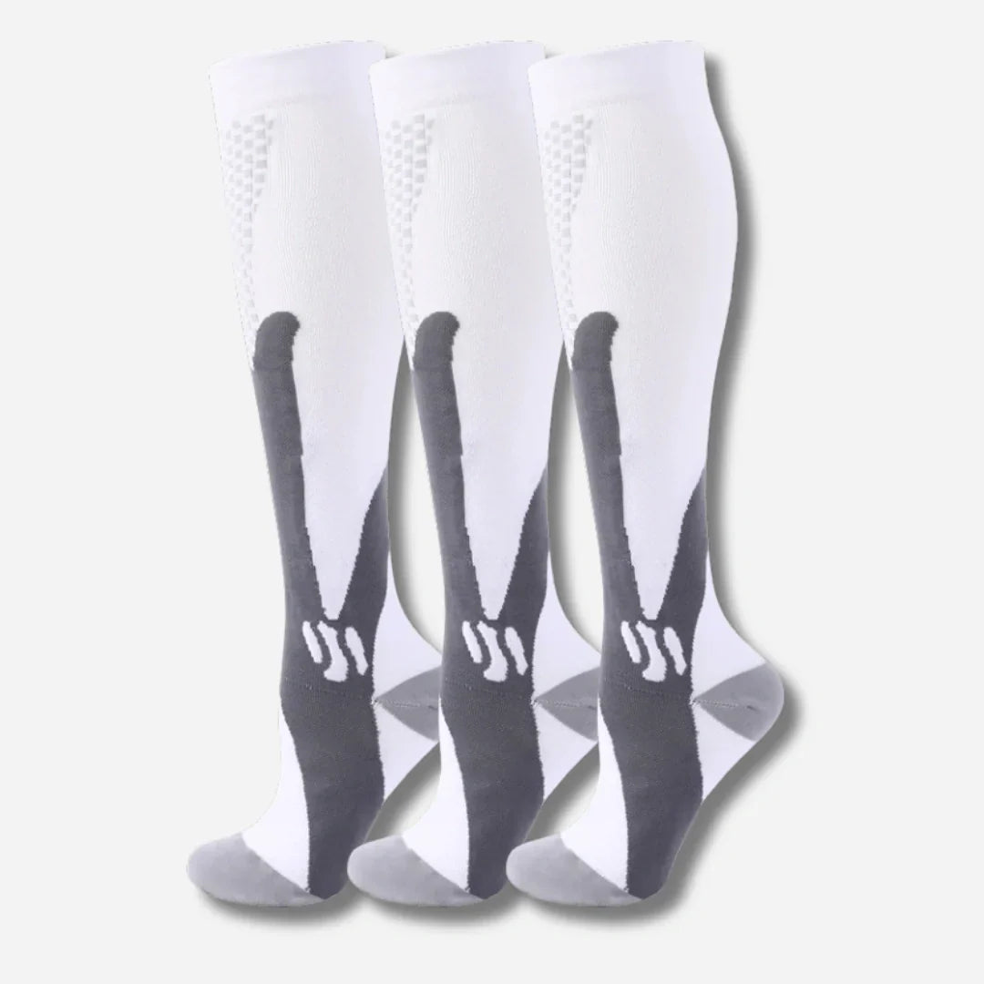 Nextpair | Knæhøje støttestrømper i sporty 3-pak med bred pasform