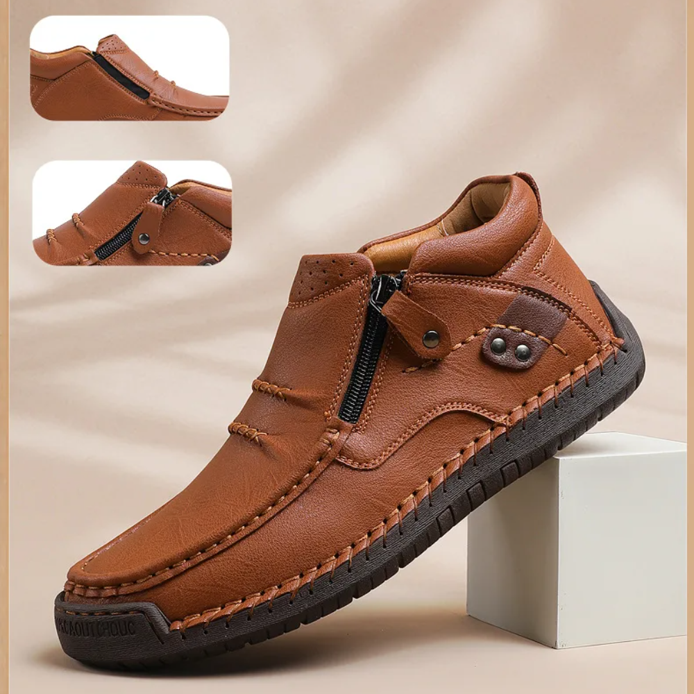 Nextpair | Retro-elegante slip-on herrestøvler i læderstil