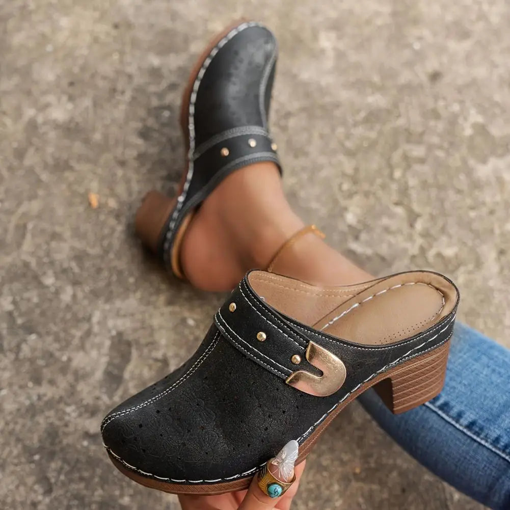 Nextpair | Chunky platform slip-on sandaler med lukket tå til kvinder