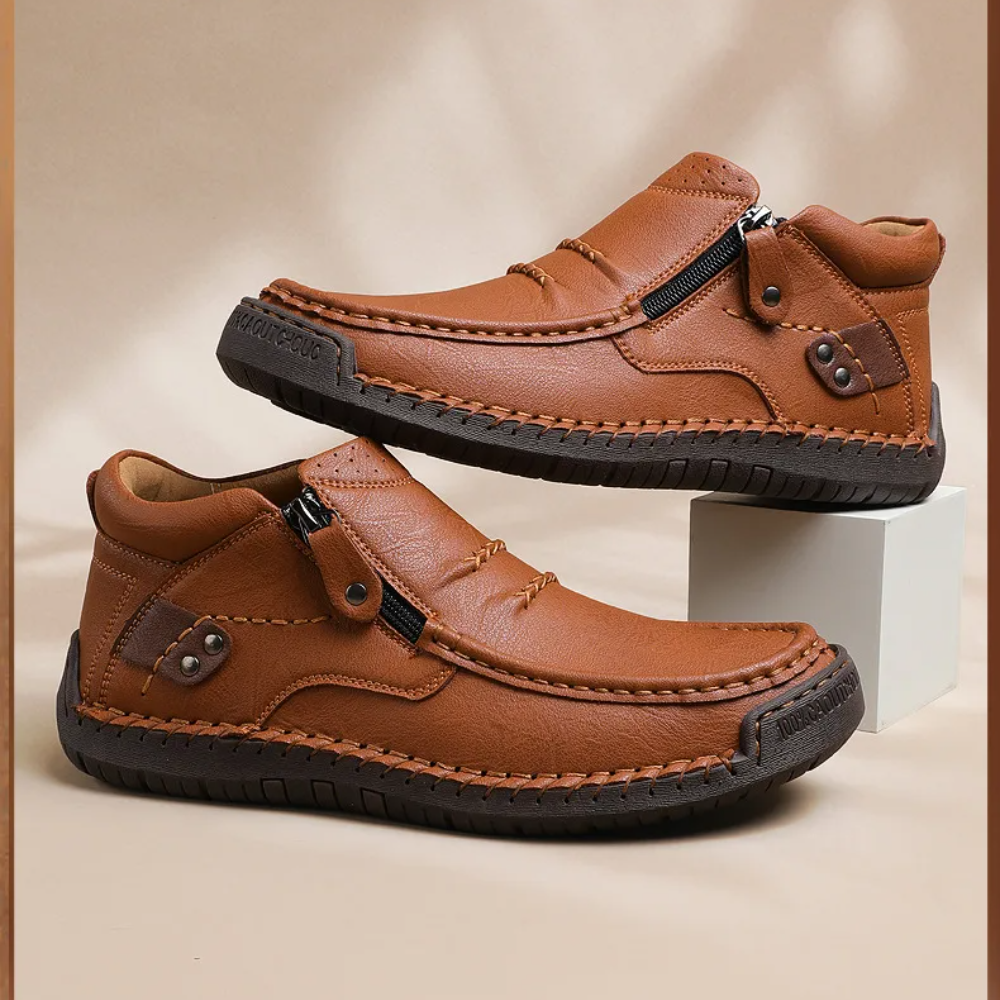 Nextpair | Retro-elegante slip-on herrestøvler i læderstil