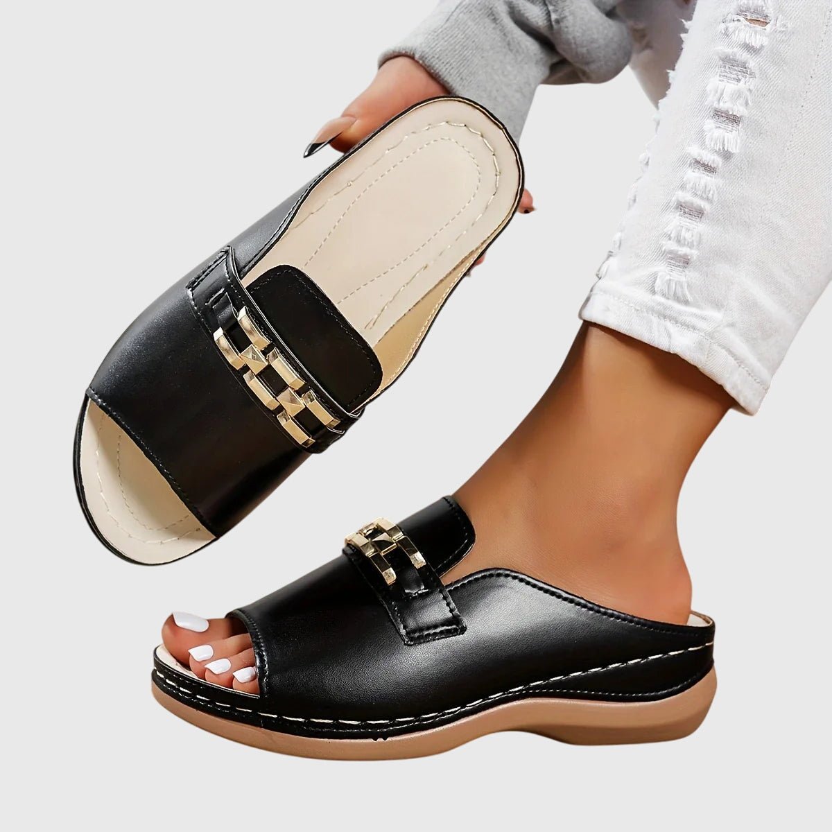 Nextpair | Katrine – Ortopædiske sandaler med hvid sål