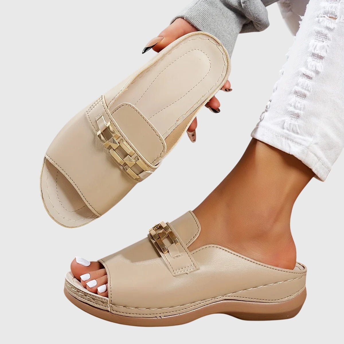 Nextpair | Katrine – Ortopædiske sandaler med hvid sål