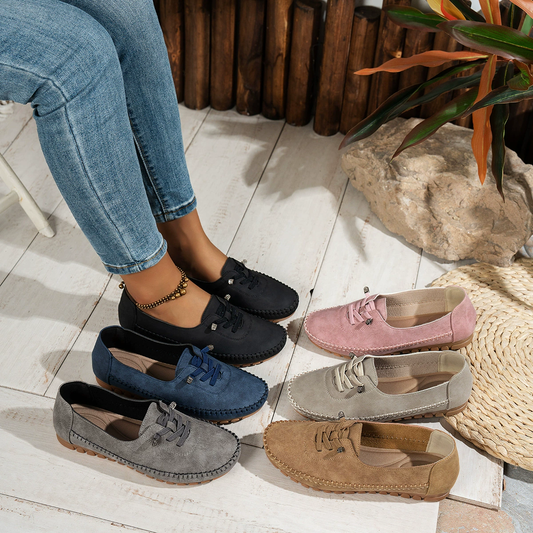 Nextpair | Klassiske damesko med kilehæl og nubuck-look