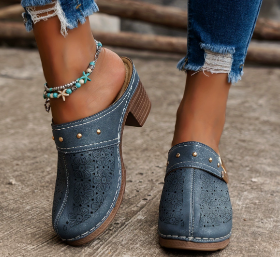 Nextpair | Chunky platform slip-on sandaler med lukket tå til kvinder