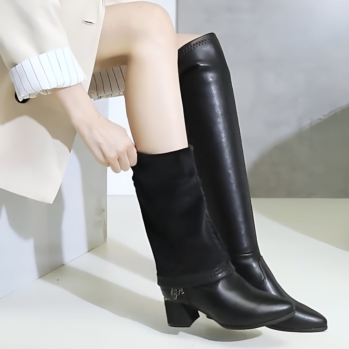 Nextpair | Høje stretch-støvler til kvinder – slim fit og varme