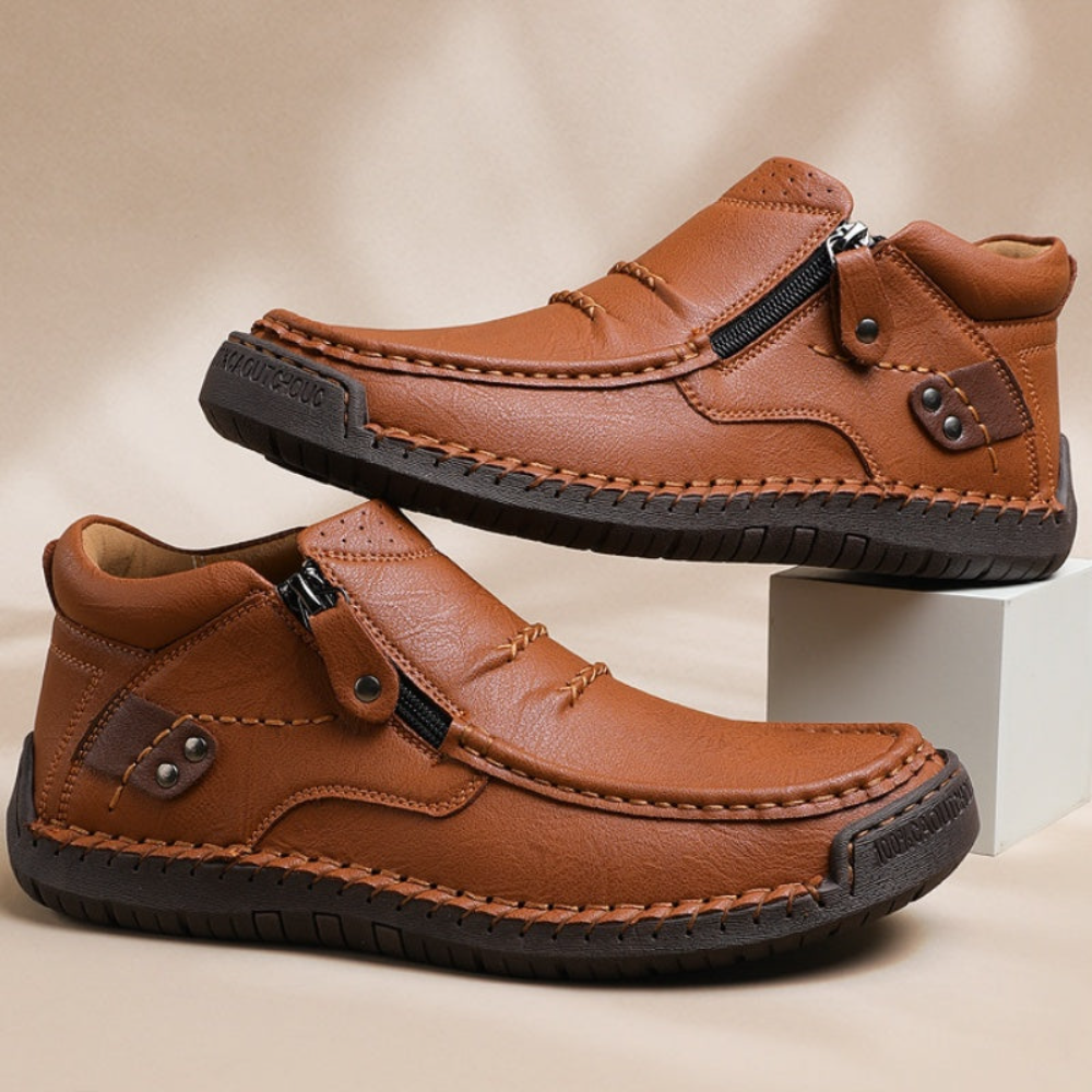 Nextpair | Retro-elegante slip-on herrestøvler i læderstil